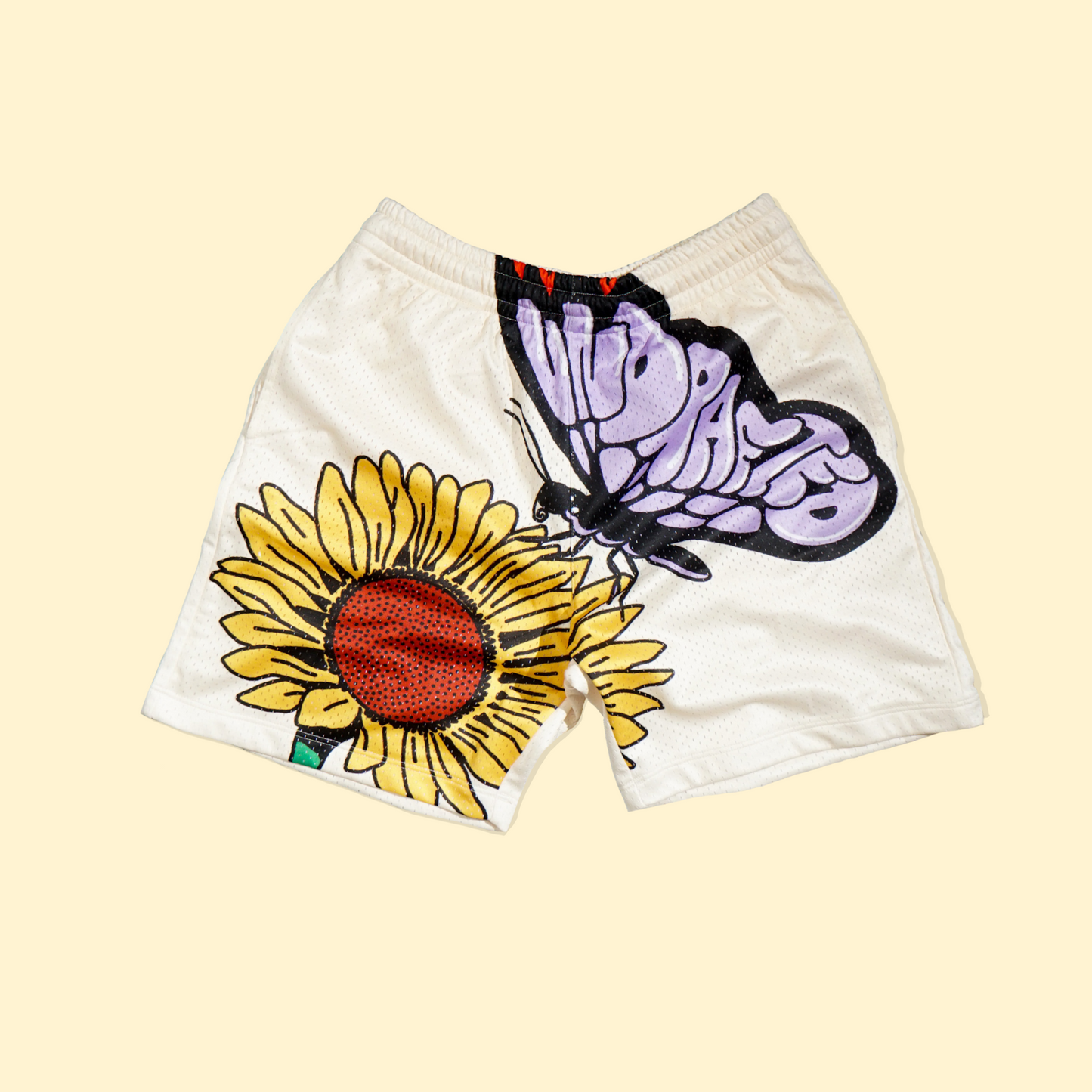 🦋🌻 "cream" graffiti shorts