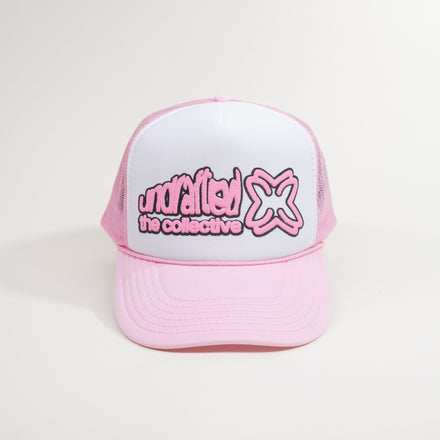 'bubblegum' PINK LOGO TRUCKER